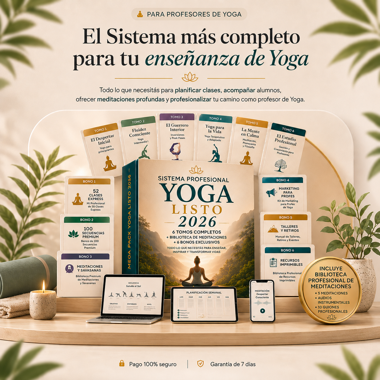 Mega Pack Yoga Listo 2026 + Biblioteca Profesional de Meditaciones